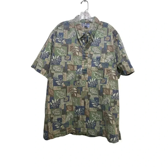 Reyn Spooner Green Tropical Print Button-Up Hawaiian Shirt Size XXL - Picture 4 of 4